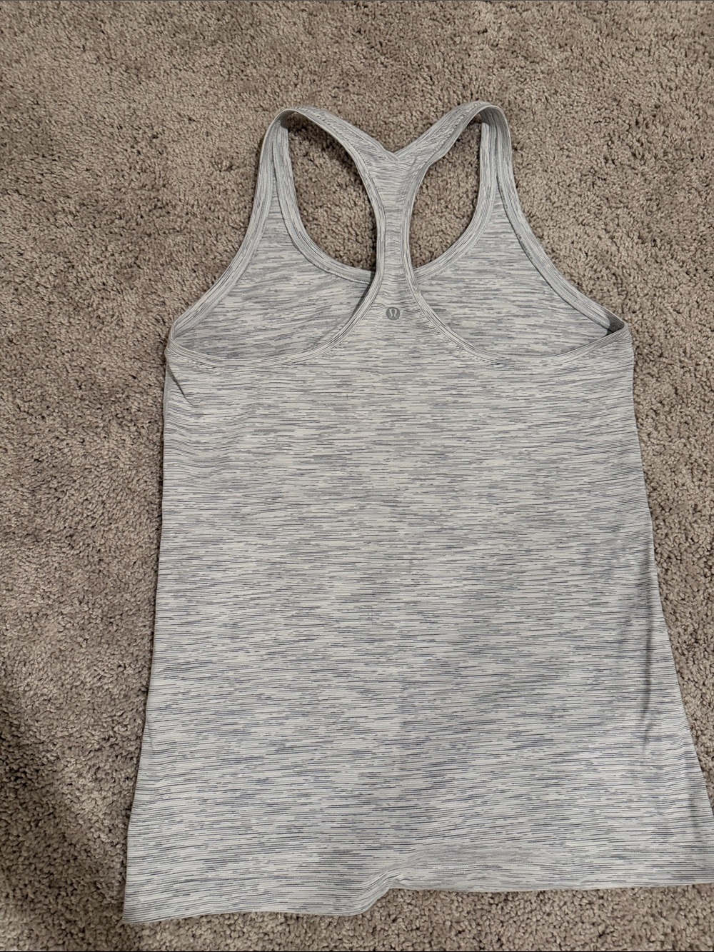 lululemon athletica Heathered Light Gray Racerback Tank hip length